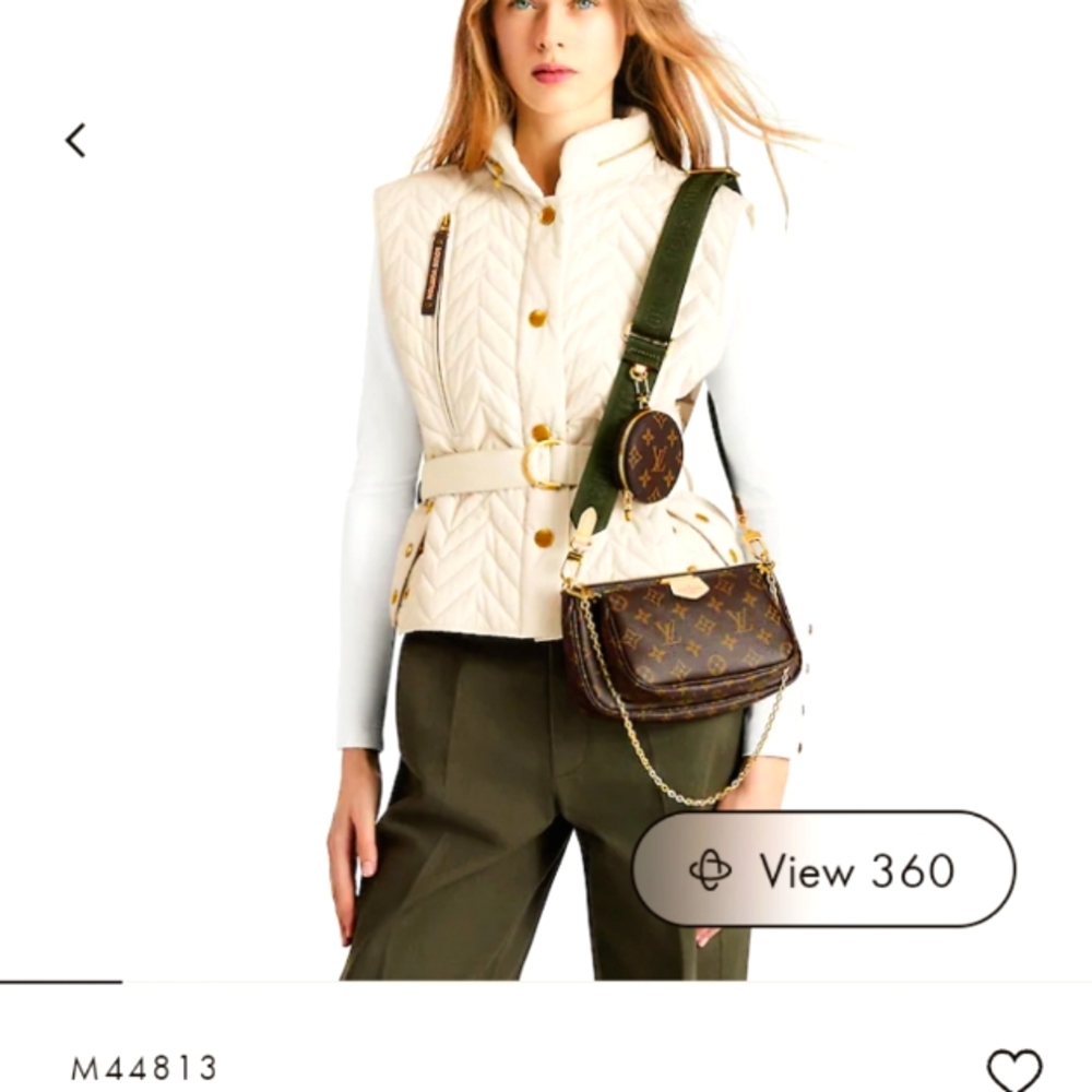 Louis Vuitton Mini Pochett cross body bag. This is a very unique bag